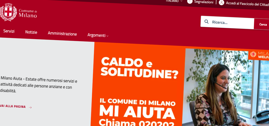 Servizi di Content Strategy e gestione editoriale portali istituzionali del Comune di Milano