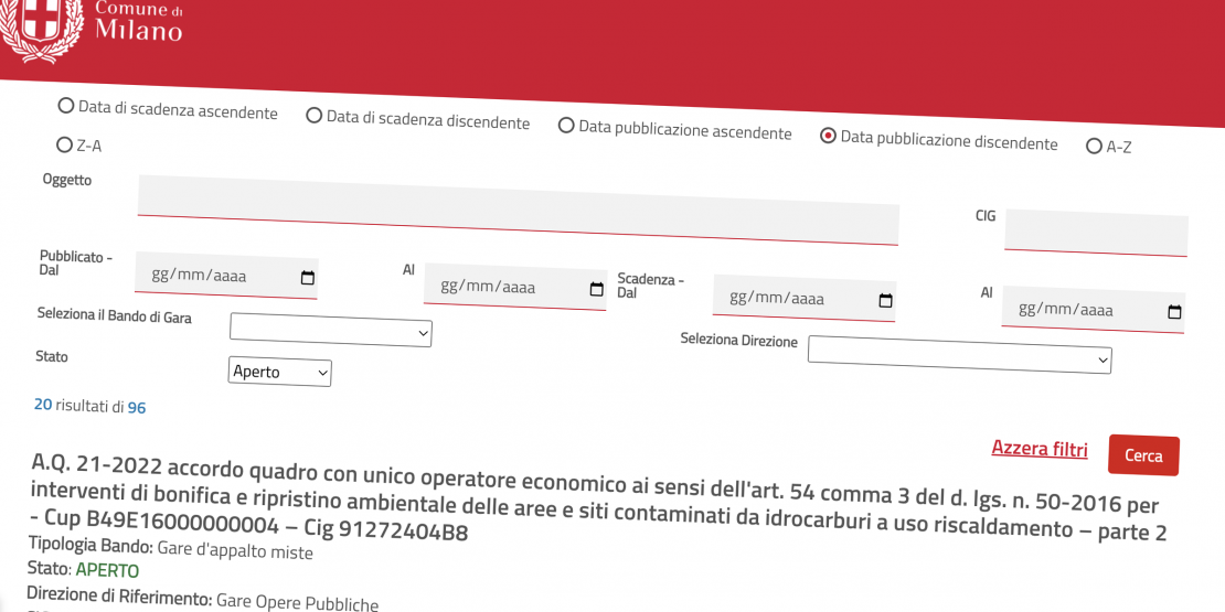 Gare, contratti, consulenti e dirigenti Comune di Milano Gare, contratti, consulenti e dirigenti Comune di Milano