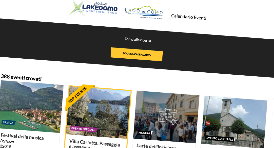 Lago di Como, il Calendario Unico Eventi e le Dimore Storiche Lago di Como, il Calendario Unico Eventi e le Dimore Storiche