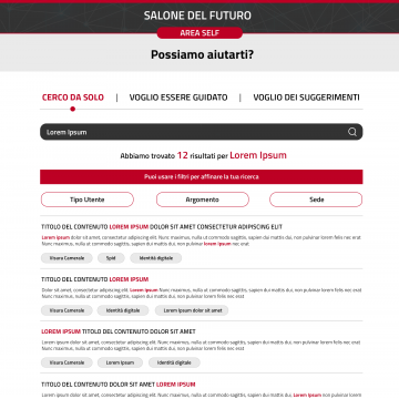 Area self - ricerca e serp