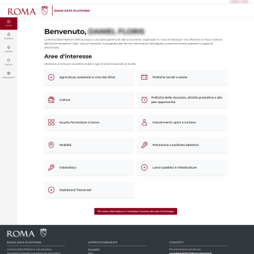 Interfaccia utente della Governance Console della Roma Data Platform