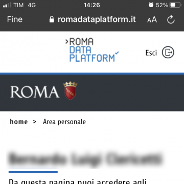 Area Personale - versione mobile
