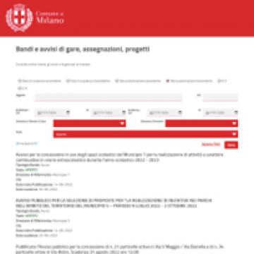 Bandi e avvisi di gara, assegnazioni, progetti