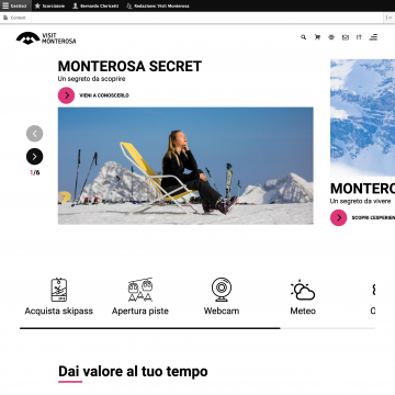 Homepage sito di destinazione - Desktop