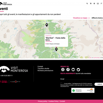 Aggregatore Eventi - Vista su mappa