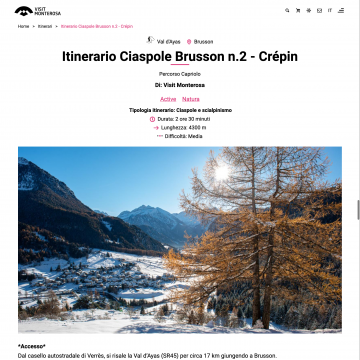 Itinerario con tracciato + suggerimenti automatici