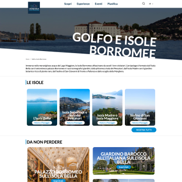 Homepage di secondo livello (Hub) per una gestione curata di temi e destinazioni interne
