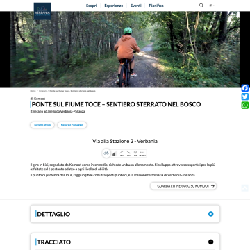 Scheda itinerario Bike con integrazione Komoot