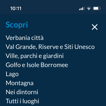 Tutti i contenuti del portale, o una selezione ragionato, sono resi disponibili nel menu mobile