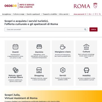 Homepage e lancio Julia - Tourist Virtual Assistant