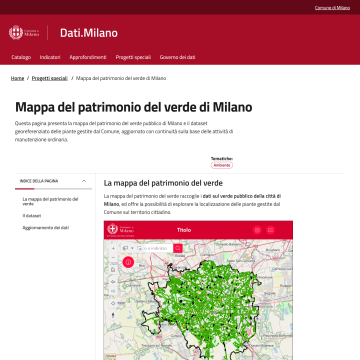 Dati.Milano | Progetti speciali - Mappa del patrimonio del verde di Milano