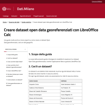 Dati.Milano | Guide pratiche - Creare dataset open data georeferenziati LibreOffice Calc