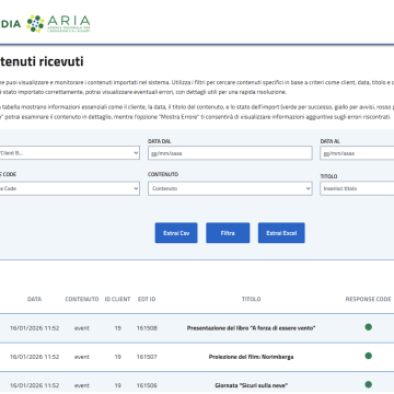 Interfaccia "Contenuti Ricevuti"