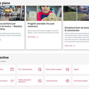 Landing pages del portale pubblico