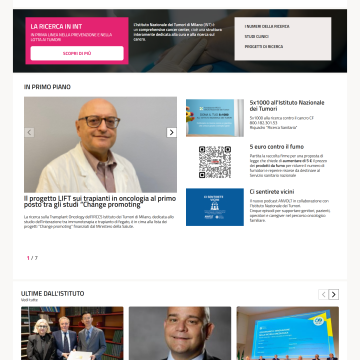 Istituto Nazionale dei Tumori - Homepage