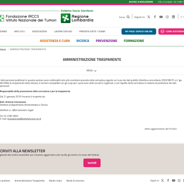 Istituto Tumori - Amministrazione Trasparente
