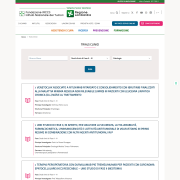 Istituto Tumori - Trial Clinici