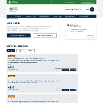 Area personale utente