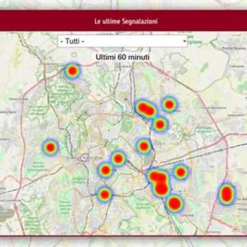 Heatmap delle segnalazioni real time